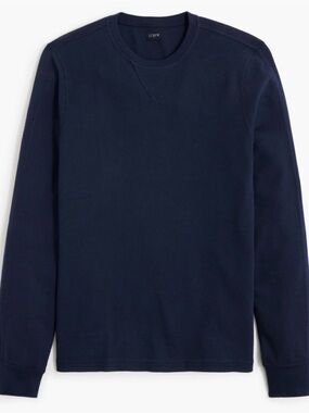 J. Crew Men’s Navy Waffle-Knit Crewneck Sweater